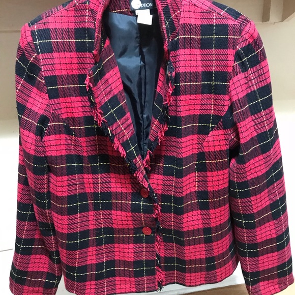 WOMEN'S FIRST OPTION RED/BLACK BLAZER/JACKET - Med - Picture 1 of 5